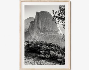 Half Dome Photo Poster Print, Half Dome Black and White Art, Half Dome Wall Photography, Half Dome Travel, Half Dome Map Poster