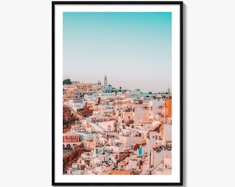 Santorini Fine Art Photo Print, Fira Thira Greece, Greek Island Wall Decor Poster