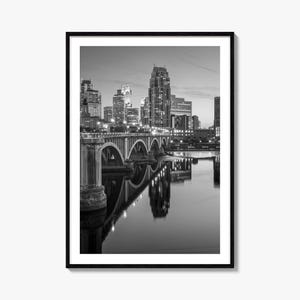 Minneapolis Foto Poster Druck Nr. 2, Minneapolis Schwarzweiß-Kunst, Minneapolis Fotografie, Reise, Minneapolis Karte Poster