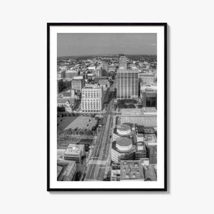 Dayton Black White Fine Art Photo Print, Skyline, Ohio, USA, Wall Decor, Poster
