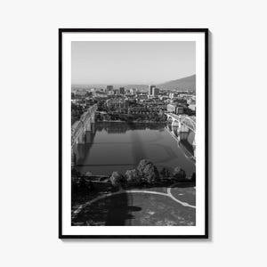 Chattanooga Foto Poster Druck, Chattanooga Schwarzweiß Kunst, Chattanooga Wand Fotografie, Chattanooga Reise, Karte Poster