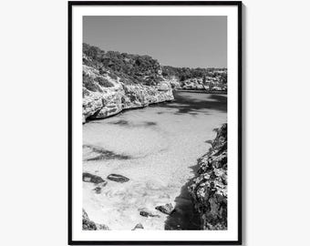 Mallorca Photo Poster Print, Mallorca Black and White Wall Art, Mallorca Wall Photography, Mallorca Travel, Mallorca Map Poster