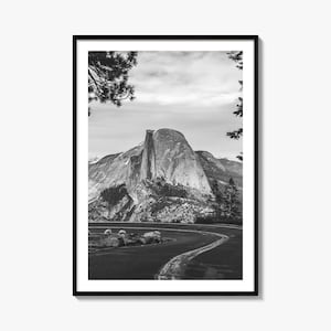 Yosemite Nationalpark Foto Poster Druck Nr. 1, Yosemite Nationalpark Schwarzweiß Kunst, Wand Fotografie, Reise, Karte Poster