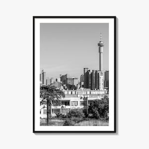 Johannesburg Black and White Fine Art Photo Print, Downtown Architecture, South Africa Poster