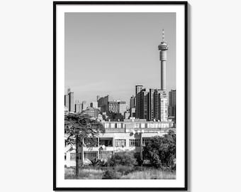 Johannesburg Black and White Fine Art Photo Print, Downtown Architecture, South Africa Poster