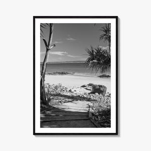 Noosa Heads Foto Poster Druck, Noosa Heads Schwarz Weiß Wandkunst, Noosa Heads Fotografie, Noosa Heads Reise, Karte Poster