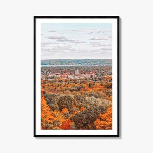 Póster colorido de Traverse City n.° 1, fotografía artística de Traverse City, decoración de Traverse City, impresión de viaje, póster con mapa de calles de Traverse City