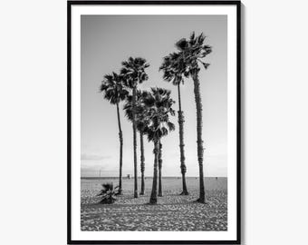 Schwarz-Weiß-Fotodruck „Santa Monica“, Kalifornien-Poster zur Wanddekoration