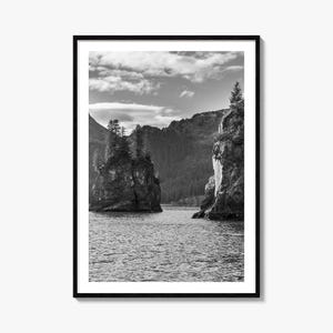Kenai Fjords Nationalpark Foto Poster Druck, Kenai Fjords Nationalpark Schwarzweiß Kunst, Fotografie, Reise, Karte Poster
