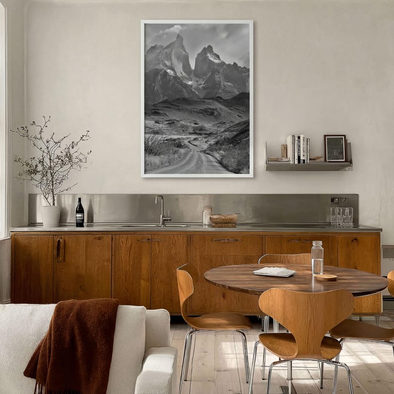 Torres del Paine Black and White Fine Art Photo Print, Patagonia Chile, Lake Pehoe image 13
