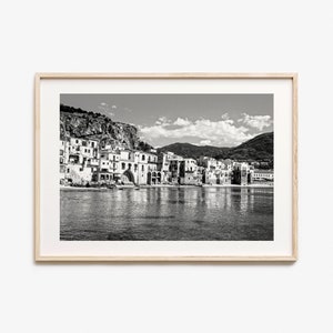 Sicily Photo Poster Print Horizontal, Sicily Black and White Wall Art, Sicily Wall Photography, Sicily Travel, Sicily Map Poster