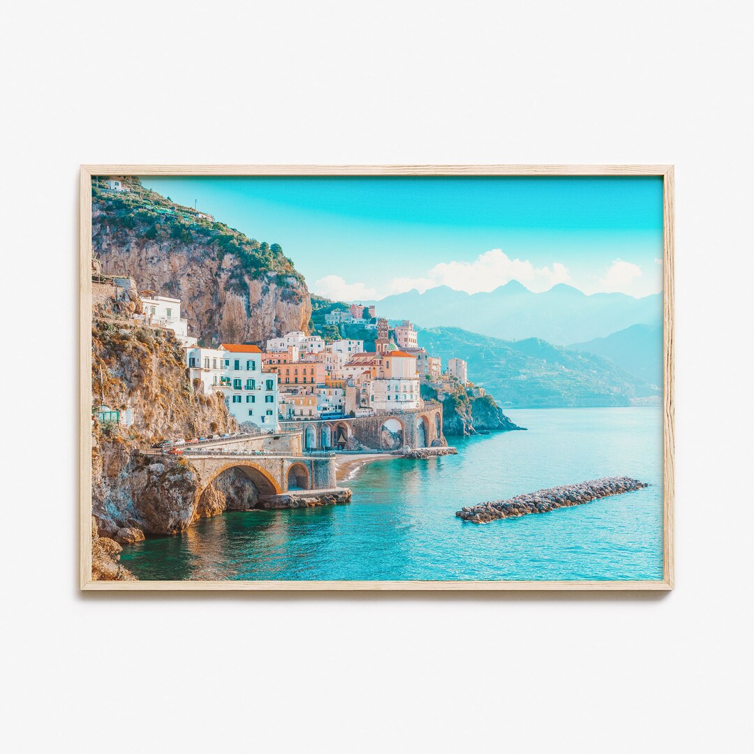 Sorrento Colorful Poster Print Horizontal Italy, Sorrento Photo Art, Sorrento Wall Decor ...