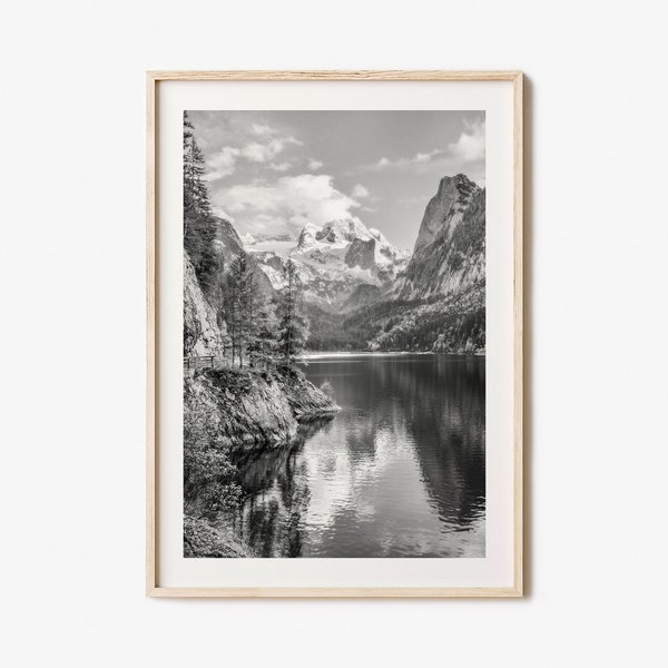 Austria Photo Poster Print, Austria Black and White Wall Art, Austria Wall Photography, Austria Travel, Austria Map Poster