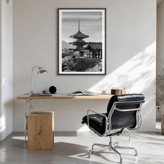 Kyoto Black and White Fine Art Photo Print, Kiyomizu-dera Temple