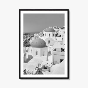 Santorini Photo Poster Print No 1, Santorini Black and White Art, Santorini Photography, Santorini Travel, Santorini Map Poster