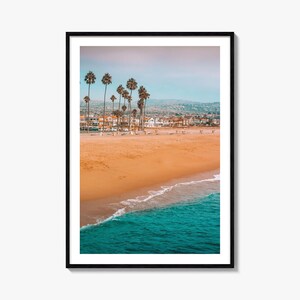 Impression d'affiche colorée Newport Beach no 1, photo d'art Newport Beach, décoration de plage de Newport, impression de voyage, affiche de plan de rue de Newport Beach