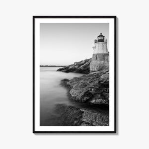 Narragansett Foto Poster Druck Nr. 1, Narragansett Schwarz-Weiß-Wandkunst, Narragansett Wandfotografie, Reise, Karte Poster