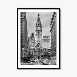 Philadelphia Photo Poster Print No 3, Philadelphia Black and White Wall Art, Philadelphia Wall Photography, Travel, Map Poster