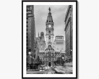 Philadelphia Foto Poster Druck Nr. 3, Philadelphia Schwarz Weiß Wandkunst, Philadelphia Wall Fotografie, Reise, Karte Poster