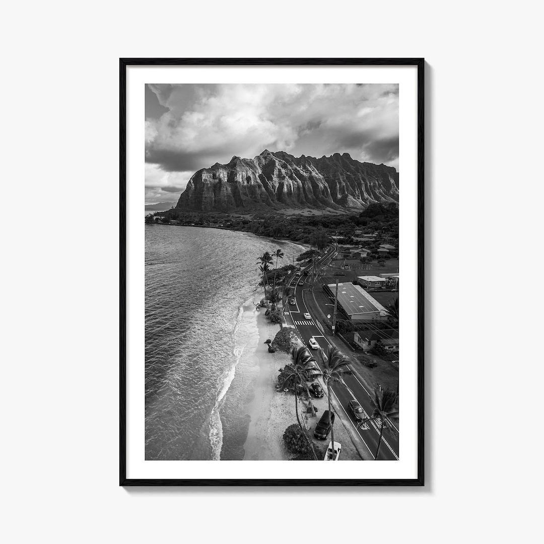 Oahu Black and White Fine Art Photo Print, Hawaii Beach Wall Decor ...