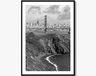 Bay Area Photo Poster Print, San Francisco Bay Area Black and White Wall Art, Wall Photography, Travel, Map Poster