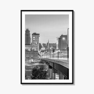 Impressão de pôster fotográfico de Youngstown, arte de parede em preto e branco de Youngstown, fotografia de parede de Youngstown, viagens a Youngstown, pôster de mapa
