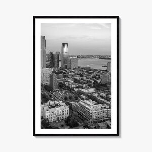 Jersey City Foto-Plakat Druck, Jersey City Schwarz-Weiß-Wandkunst, Jersey City Fotografie, Jersey City Reise, Karte Poster