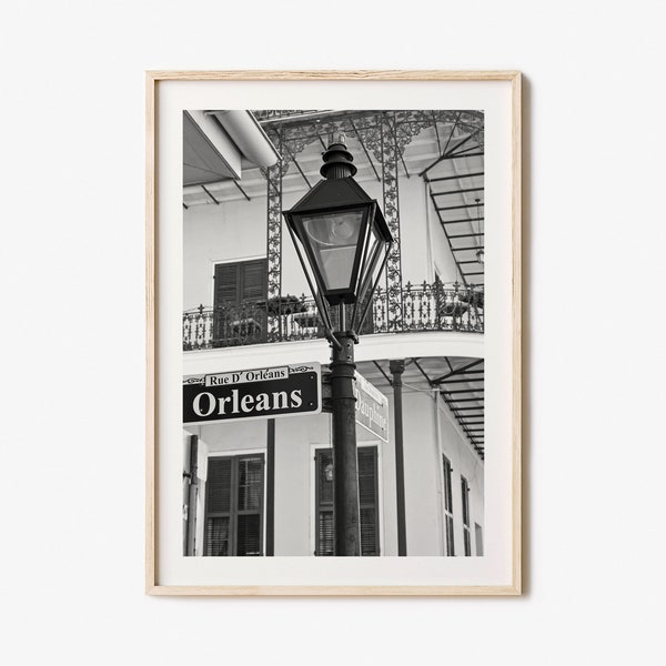 New Orleans Photo Poster Print No 3, New Orleans Black and White Art, New Orleans Photography, New Orleans Travel, Map Poster