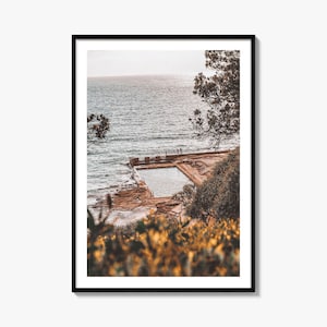 Yamba Colorful Poster Print No 2, Yamba Ocean Pool Photo Wall Art, Wall Art Boho Decor, Photography Poster Print, Colorful Wall Art
