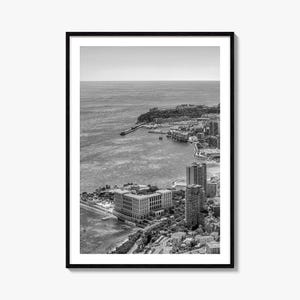 Monaco Foto Poster Druck, Monaco Schwarzweiß Wandkunst, Monaco Wand Fotografie, Monaco Reise, Monaco Karte Poster