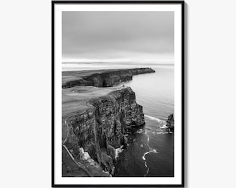 Cliffs of Moher Black and White Fine Art Photo Print, County Clare Poster, Ireland