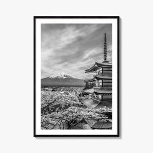 Japan Foto Poster Druck, Japan Schwarzweiß Wandkunst, Japan Wand Fotografie, Japan Reise, Japan Karte Poster