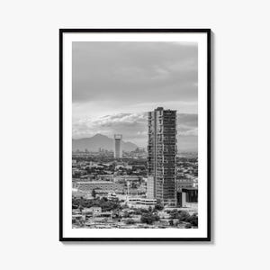 Monterrey Foto Poster Druck, Monterrey Schwarzweiß Wandkunst, Monterrey Fotografie, Monterrey Reise, Monterrey Karte Poster