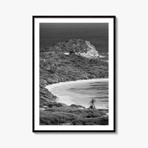 Impressão de pôster fotográfico de Half Moon Bay, arte de parede em preto e branco de Half Moon Bay, fotografia de parede de Half Moon Bay, viagem, pôster de mapa
