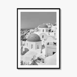 Santorini Black and White Fine Art Photo Print, Oia, Greece, Greek Island Landscape