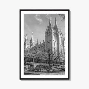 Poster fotografico di Salt Lake City, stampa n. 2, arte in bianco e nero di Salt Lake City, fotografia del muro di Salt Lake City, viaggi, poster con mappa