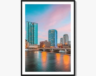 Grand Rapids Skyline Fine Art Photo Print, Michigan USA Poster
