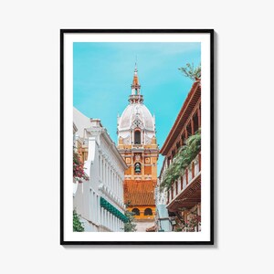 Póster colorido de Cartagena de Indias, fotomural de Cartagena de Indias, decoración de pared, impresión de viaje, póster de mapa callejero, mapa de la ciudad