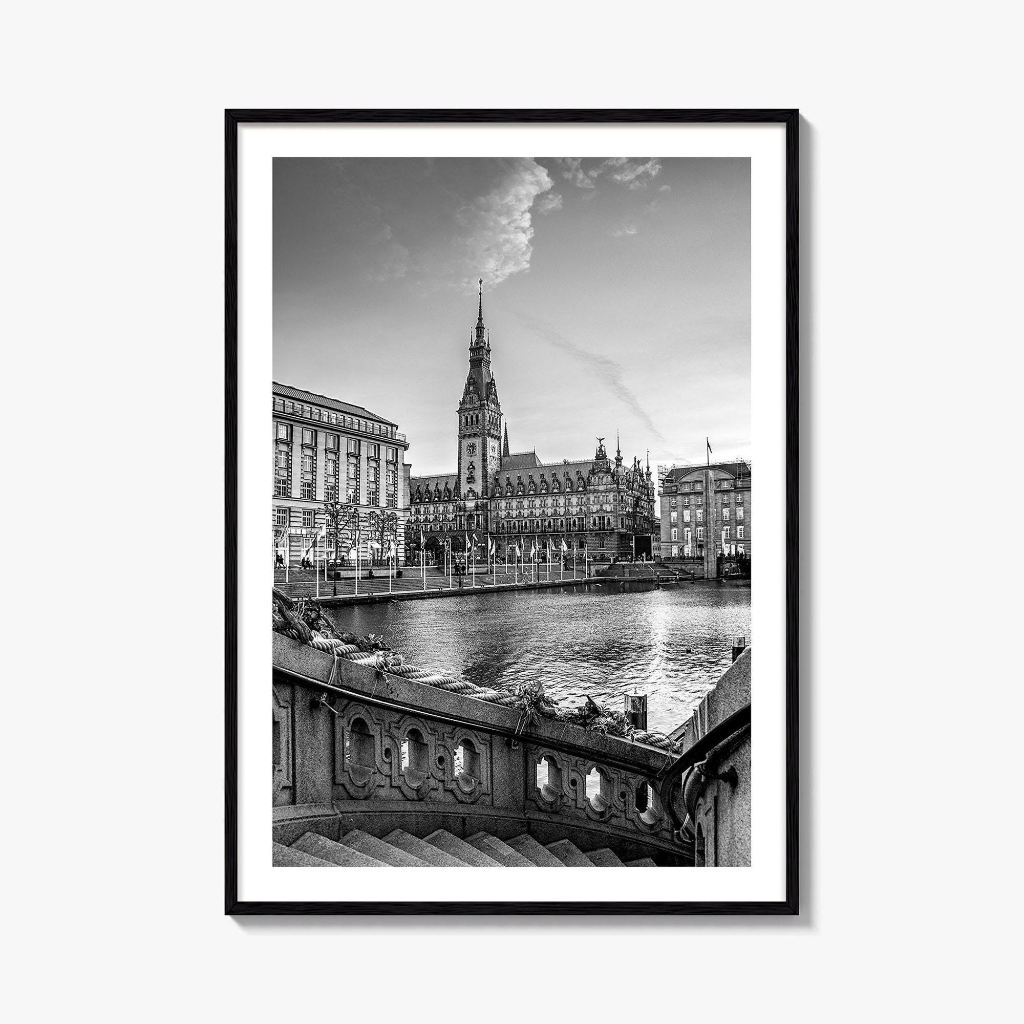 Hamburg Photo Poster Print, Hamburg Black and White Wall Art, Hamburg Wall Photography, Hamburg Travel, Hamburg Map Poster