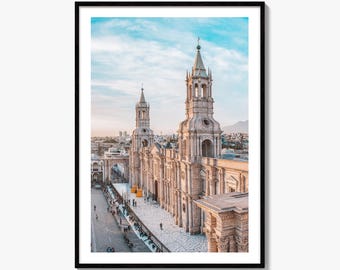 Arequipa Fine Art Photo Print, Plaza de Armas, Peru, South America Wall Decor Poster