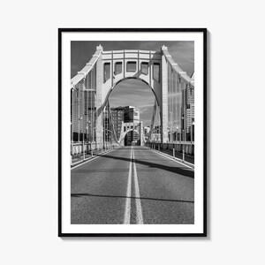 Pittsburgh Photo Poster Print No 2, Pittsburgh Black and White Art, Pittsburgh Wall Photography, Pittsburgh Travel, Map Poster