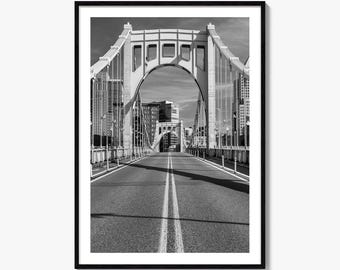 Pittsburgh Photo Poster Print No 2, Pittsburgh Schwarzweiß Kunst, Pittsburgh Wand Fotografie, Pittsburgh Reise, Karte Poster