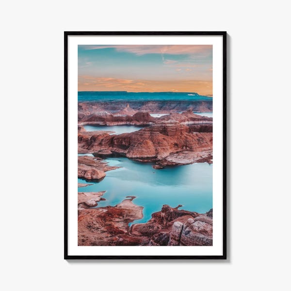 Impresión fotográfica artística del lago Powell, Alstrom Point, Page, Arizona, póster para decoración de pared