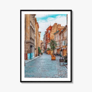 Kleurrijke Lviv-posterafdruk, Lviv-fotokunst aan de muur, Lviv-muurdecoratie, Lviv-reisafdruk, Lviv-stratenkaartposter, stadsplattegrond