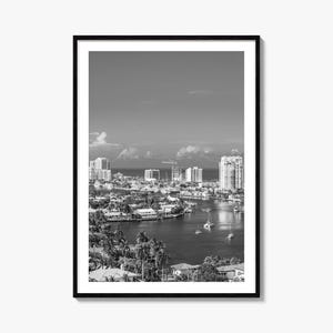 Fort Lauderdale Foto Poster Druck Nr. 1, Fort Lauderdale Schwarzweiß Kunst, Fotografie, Reise, Fort Lauderdale Karte Poster