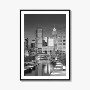 Indianapolis Foto Poster Druck Nr. 2, Indianapolis Schwarzweiß, Wandkunst, Wand Fotografie, Reise, Indianapolis Karte Poster