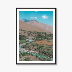 Impressão de pôster colorido do Afeganistão, arte de parede com foto do Afeganistão, decoração de parede do Afeganistão, impressão de viagem do Afeganistão, pôster de mapa de rua, mapa da cidade