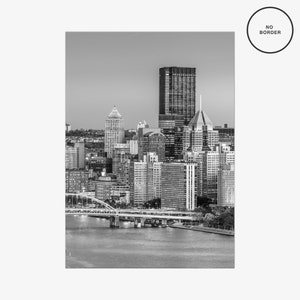 Pittsburgh Photo Poster Print No 1, Pittsburgh Black and White Wall Art, Pittsburgh Photography, Pittsburgh Travel, Map Poster image 3