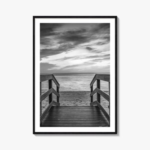 Florida fotoposter print nr. 3, Florida zwart-witte muurkunst, Florida muur fotografie, reizen Florida, kaart kaart Florida