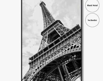 エッフェル塔の白黒ファインアート写真プリント、パリ、フランス、壁
